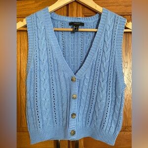 Forever 21 Blue Cable Knit Vest